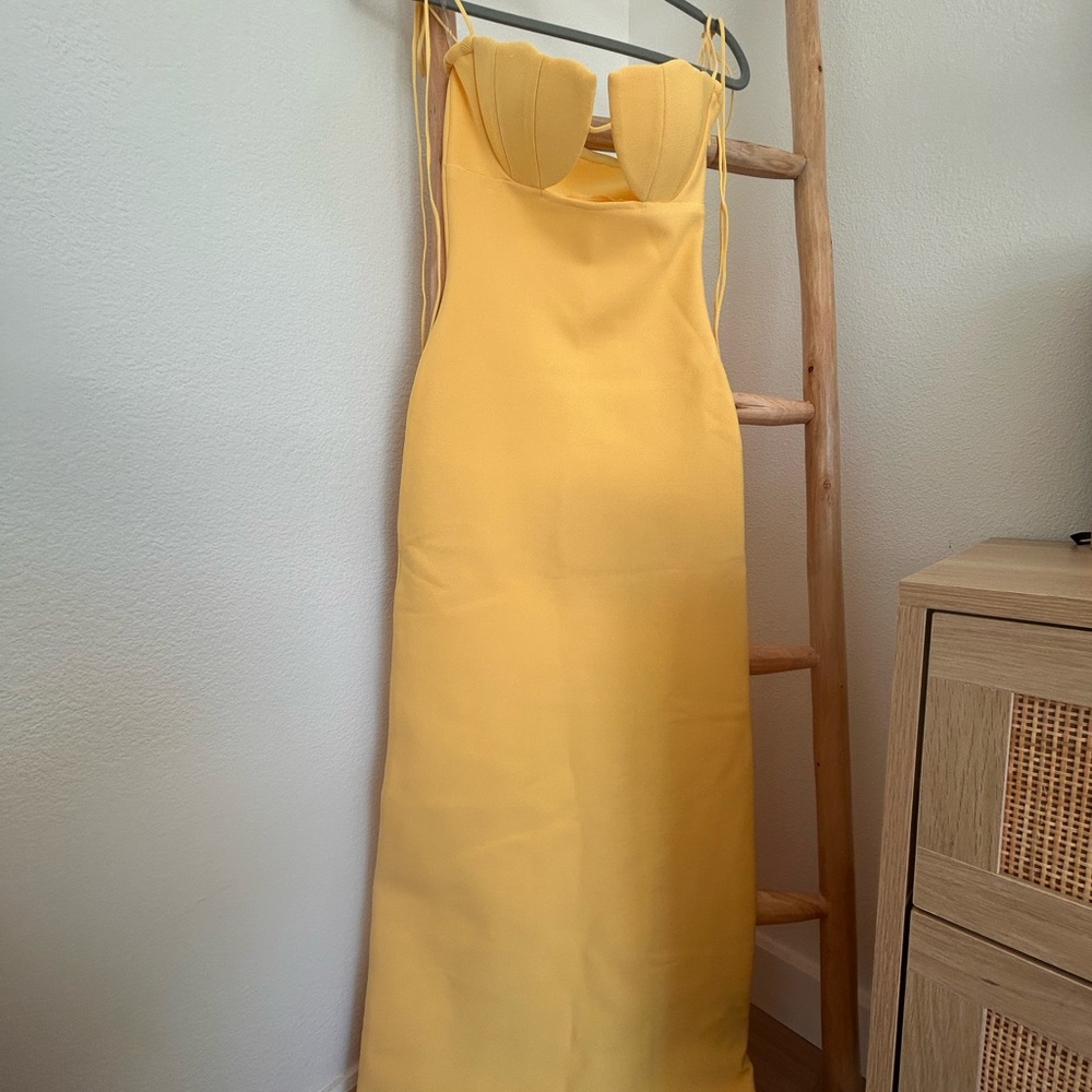 Yellow Sweetheart Sheath Cocktail Dress